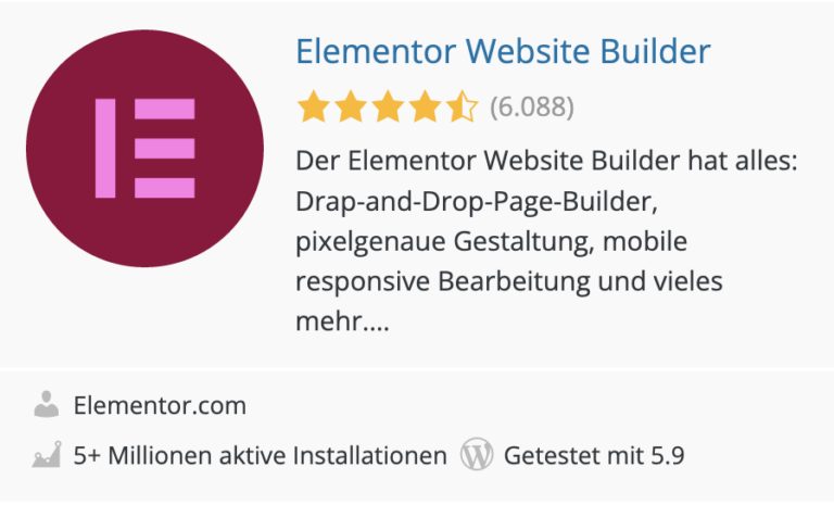 Die 10 wichtigsten WordPress Plugins: Elementor