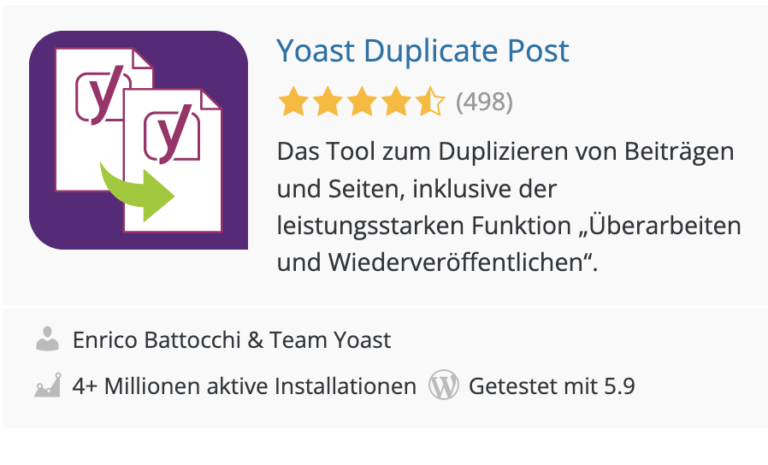 Die 10 wichtigsten WordPress Plugins: Yoast Duplicate Post