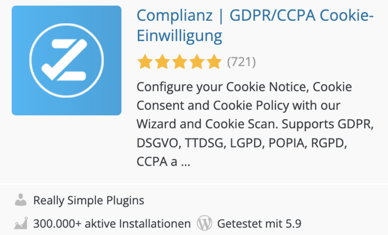Die 10 wichtigsten WordPress Plugins: Complianz