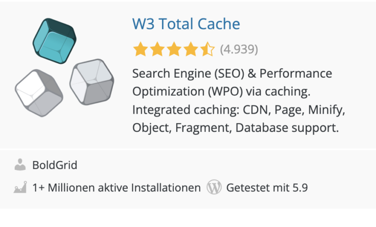 Die 10 wichtigsten WordPress Plugins: W3 Total Cache