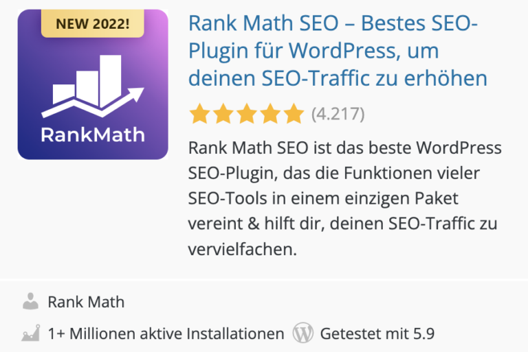 Die 10 wichtigsten WordPress Plugins: Rank Math