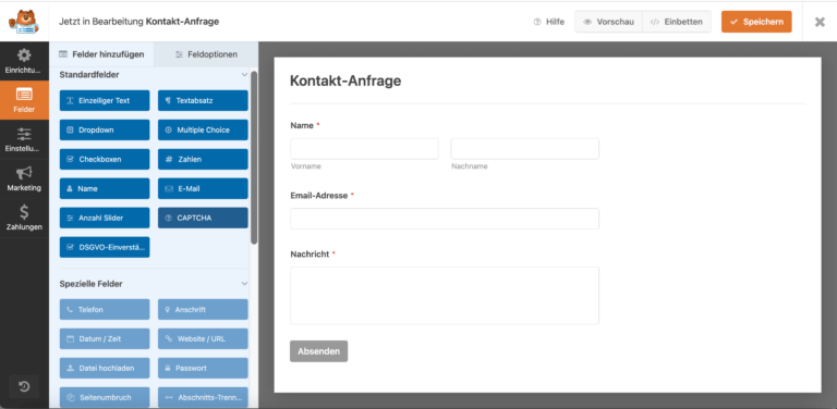 Captcha: Spam verhindern