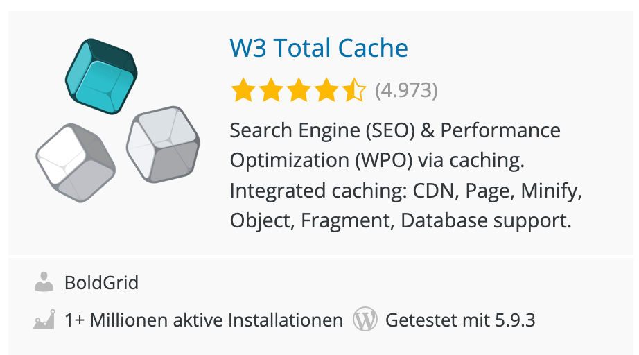 Caching Plugins: W3 Total Cache