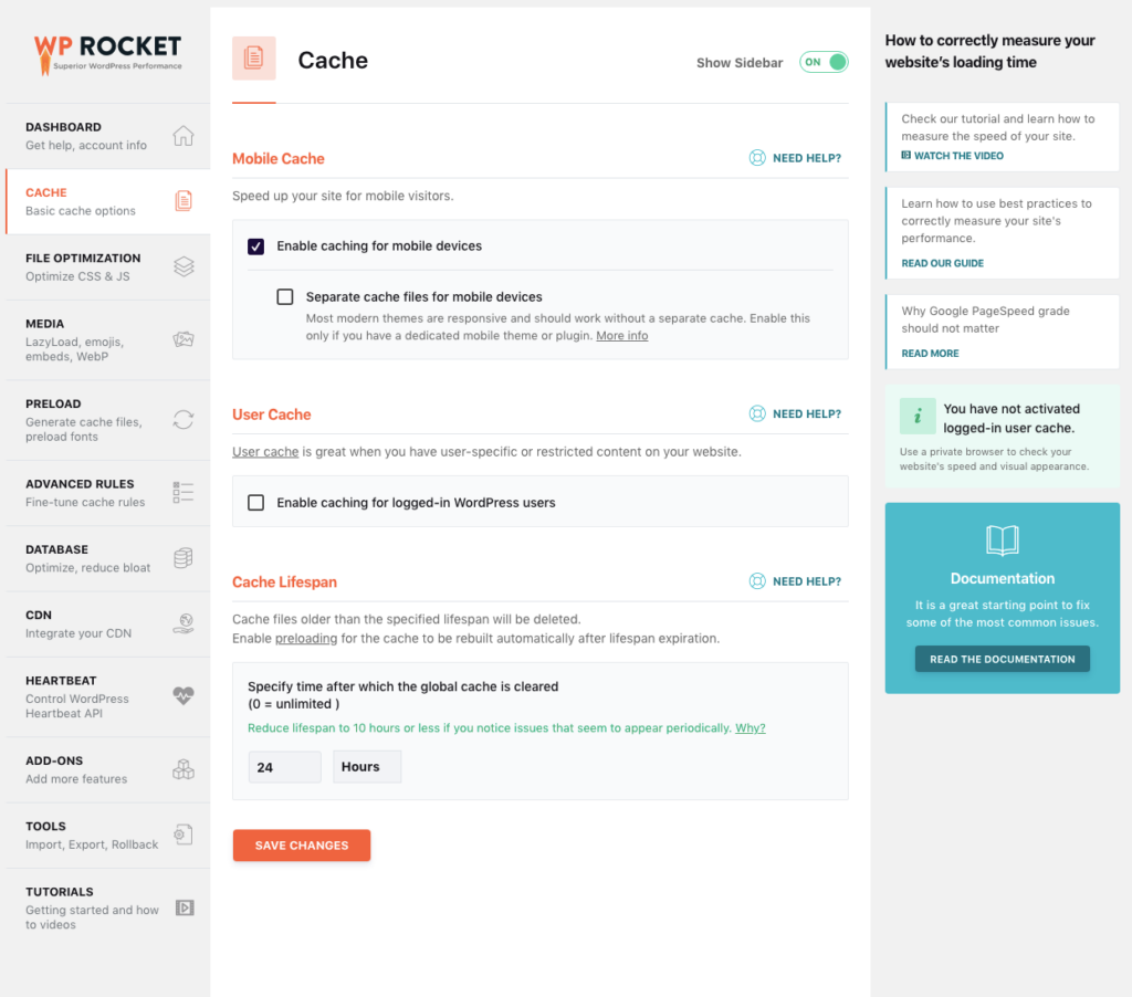 Caching Plugins: WP Rocket